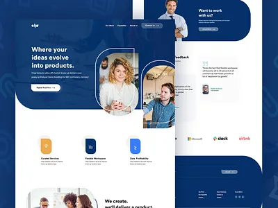 DP ll Landing Page Design V-3 agency app app design clean color creative design dotpixsel grid landing page layout minimal trend user interface user interface design ux web website design