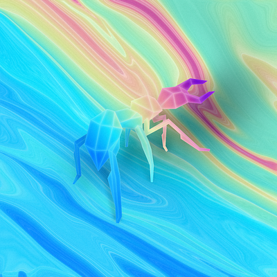 Rainbow Ant artwork digital art grain illustration rainbow