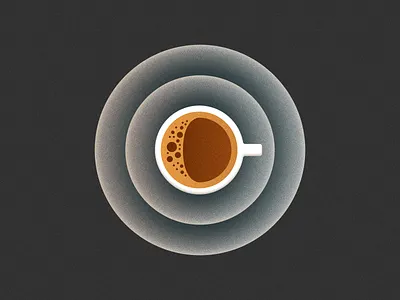 Coffee! brand branding bubble cafe choklat coffee cup drink figma glow grain grainy icon illustration logo logo design mark noise symbol texture