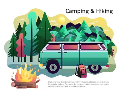 hiking branding design illustration illustrator web