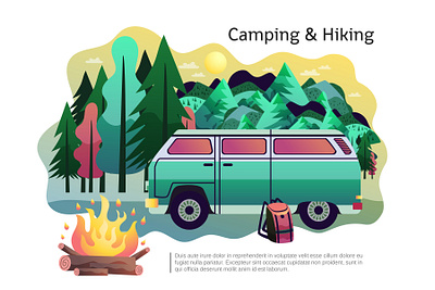 hiking branding design illustration illustrator web