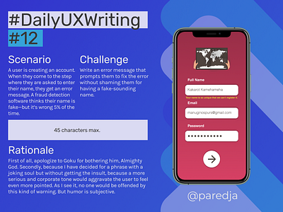 #DailyUXWriting #12 app dailyux dailyuxwriting design error message flat ux uxwriting