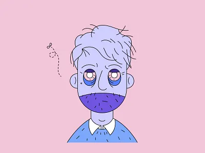 So very tired avatar character illustration portrait art vector