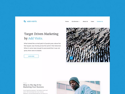 Creative landing page / Target Driven Marketing blue contact us creative design homepage landing page landingpage marketing marketing site minimal product simple target ui uidesign uiux web website