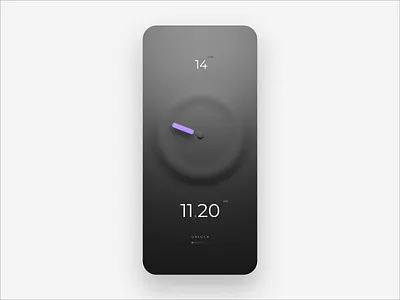 Phone Screen clock dark ui skeumorphism