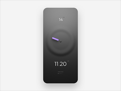 Phone Screen clock dark ui skeumorphism