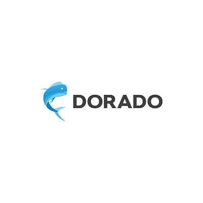 DORADO logo blue doarado fish flat illustration logo vector