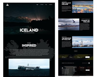 Iceland Tourism Website Design Concept adobe photoshop adobe xd banglore cochin iceland icelandic india kerala kochi tourism ui ui ux ui design uiux ux ux design website website concept website design