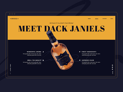 Bridge - Whiskey Brand blue brand branding clean colors creative design digital home homepage ui ux web web design website whiskey wordpress yellow