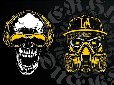 Hustler Skull Vector Art Sample 2 hustler print skull art street art tattoo vecster vector art