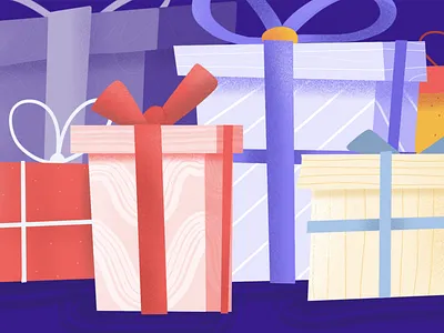 Refer a Friend clubhouse credits earn gift gift box gift card give illustration management manager present procreate product project