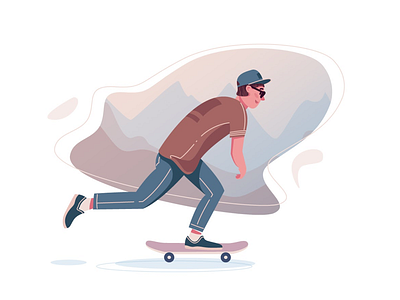 Skater guy man mountains ride rolling skateboard skateboard art skater vector art