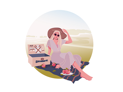 Picnic apple apple picnic girl girl on picnic lunchbox picnic picnic basket woman