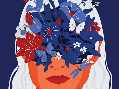 Our Planet Week challenge (4/5) abstract portrait adobe illustrator botanical color palette design digital digital art editorial illustration floral illustration illustrator insects nature vector