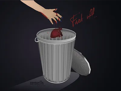 Love kills dumpster hand heart love
