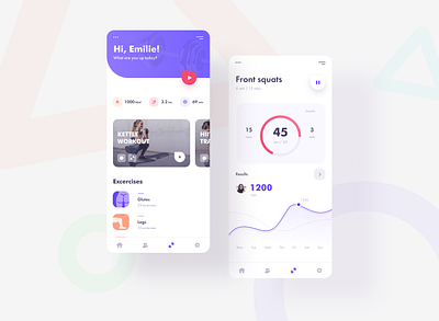 Fitness Application design fitness app minimal typography ui web