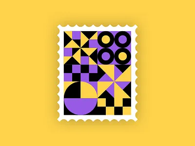 Bold stamp 💜 💛 🖤 black bold clean design geometry graphic design illustration illustrator minimal purple stamp vector yellow