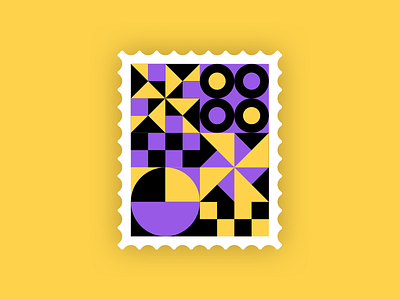 Bold stamp 💜 💛 🖤 black bold clean design geometry graphic design illustration illustrator minimal purple stamp vector yellow