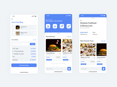 Food Delivery App adobexd appscreen delivery app design food and drink food app foodie graphicdesign ui uiux uiuxdesign ux vector