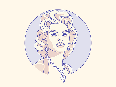 Sophia Loren badge demet kural hollywood icon illustration illustrator legend lineart movie star sophia loren stroke