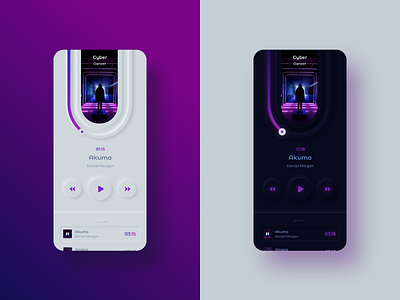 Neumorphic Light and Dark of Music Player App app application design digital illustration layout music neumorphic typography ui ux