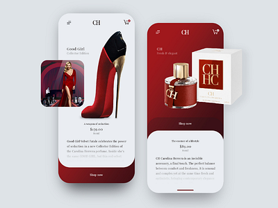 CH aplication app buy carolina cart design elegant fragrance herrera red rounded white