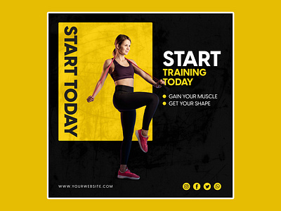 Fitness GYM Banner banner banner ad banner ads banner bazaar banner design banner folio banner small exercises fitness fitness banner gym gym app gym flyer gymnastics instagram instagram banner instagram post instagram stories instagram template social media banner