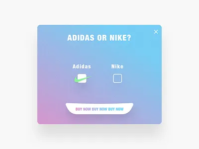 PopUp Nike or Adidas branding color dailyui gradient illustration logo minimal popup popup design popup window popups ui