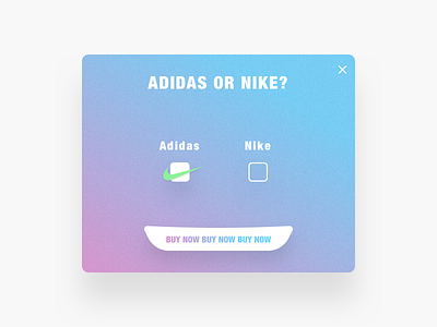 PopUp Nike or Adidas branding color dailyui gradient illustration logo minimal popup popup design popup window popups ui