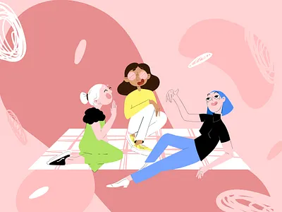 When girls get together adobe illustrator character conversion friends friendship fun gang girl illustration stories vector