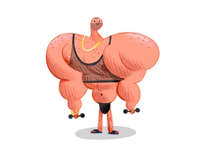 Arm Day body building character character art character design design digital illustration fitness funny illustration muscel photoshop