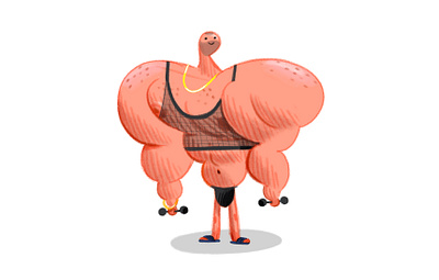 Arm Day body building character character art character design design digital illustration fitness funny illustration muscel photoshop