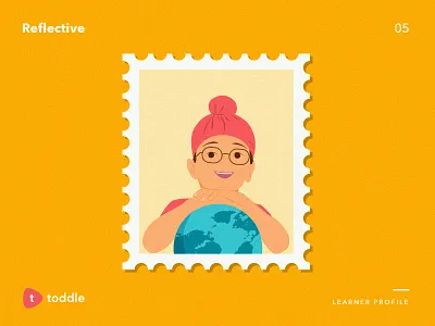 Reflective care earth globe graphic illustration kid reflective stamp toddle