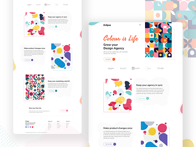 Eclipse - Design Agency Landing Page 2020trend branding colour design eclipse homepage icon landing page minimal pattern sajib stylish ui ui ux uidesign uiuxdesigner ux web webdesign website