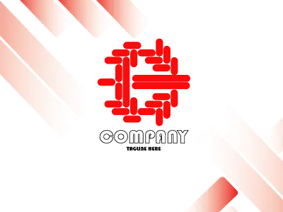 Red brick logo art branding design flat icon logo minimal vector web website