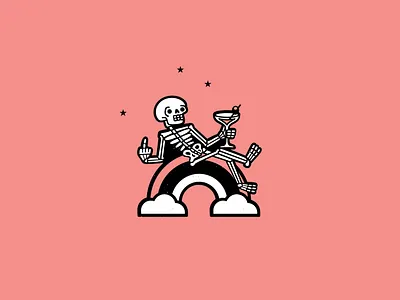 S P O O K Y B O Y E drawing halloween icon illustration martini rainbow skeleton skull spooky boye