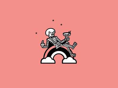 S P O O K Y B O Y E drawing halloween icon illustration martini rainbow skeleton skull spooky boye