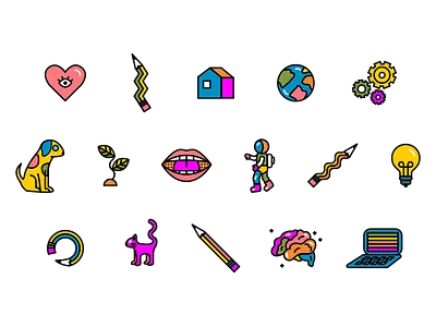 Kid's Day Icons branding children community icons kids multicolor school