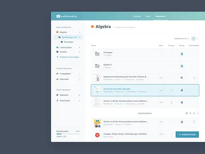MeinUnterricht - List app filemanager folderstructure listview ux