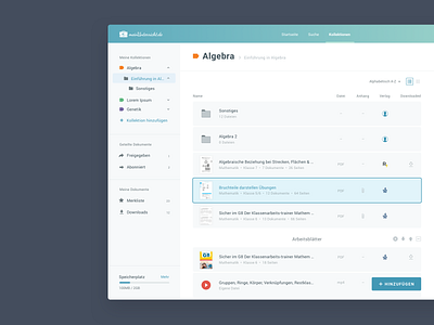 MeinUnterricht - List app filemanager folderstructure listview ux