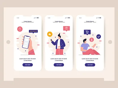 Purchase Online Onboarding App Designs application branding clean concept design design ecommerce app exploration icon illustration landing page minimal mobile app onboarding onboarding screen onboarding ui purchase ui ux