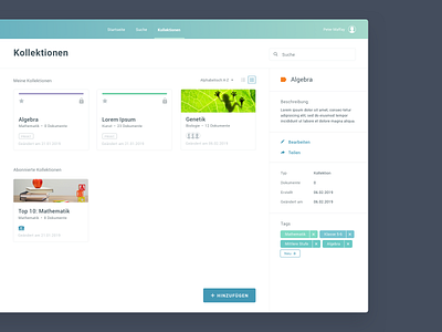 MeinUnttericht - Collections app collections design filemanager folderstructure ui ux