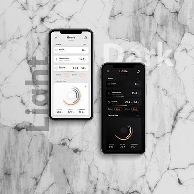 black and White app black dark ui dashboad design energy home light mobile smarthome smartphone solar solar system statistics ui ux white