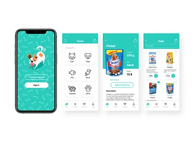 Pet Food Store App app design app ui cats dogs food store app pet app pet shop pet store shop app store design ui ux design ui design