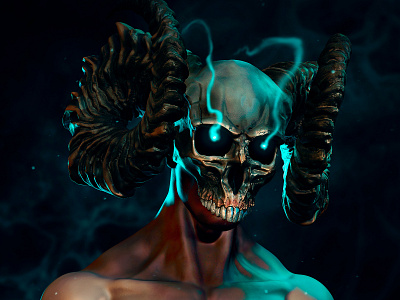 Caveiroso caveira devil sculpting shao khan skull zbrush