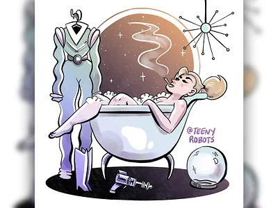 Midcentury scifi space babes cartoon comic digital digital art illustration procreate retro scifi sci fi scifi