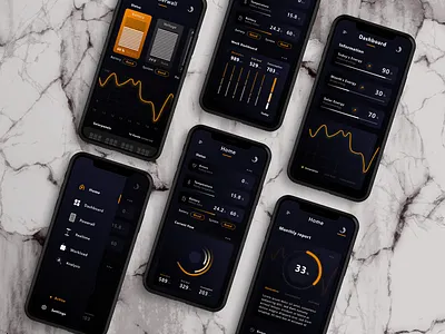 Black and White Screens app automation dashboad data design energy home mobile smarthome solar solar system statistics storage ui ux
