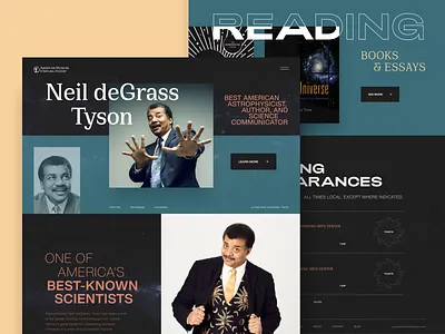 Neil deGrasse Tyson // Website Concept brutalism clean color design flat geometric minimal mobile science space ui ui design uidesign ux vector web web design webdesign website