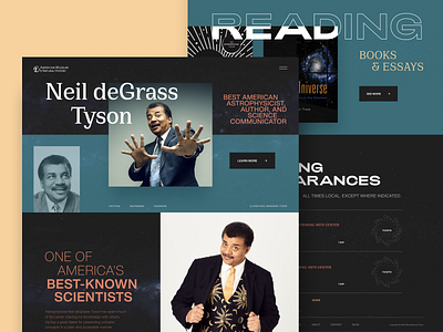 Neil deGrasse Tyson // Website Concept brutalism clean color design flat geometric minimal mobile science space ui ui design uidesign ux vector web web design webdesign website