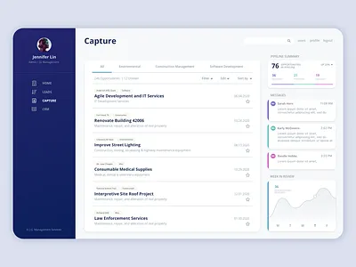 Capture 2 Win CRM Interface app crm product design ui ux web app